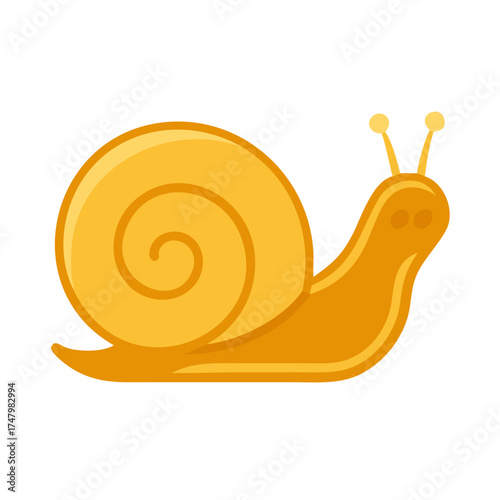 Snail's Simple Journey: A stylized illustration of a charming snail, with a spiraling shell and delicate antennae, embodies the grace of slow and steady growth. 