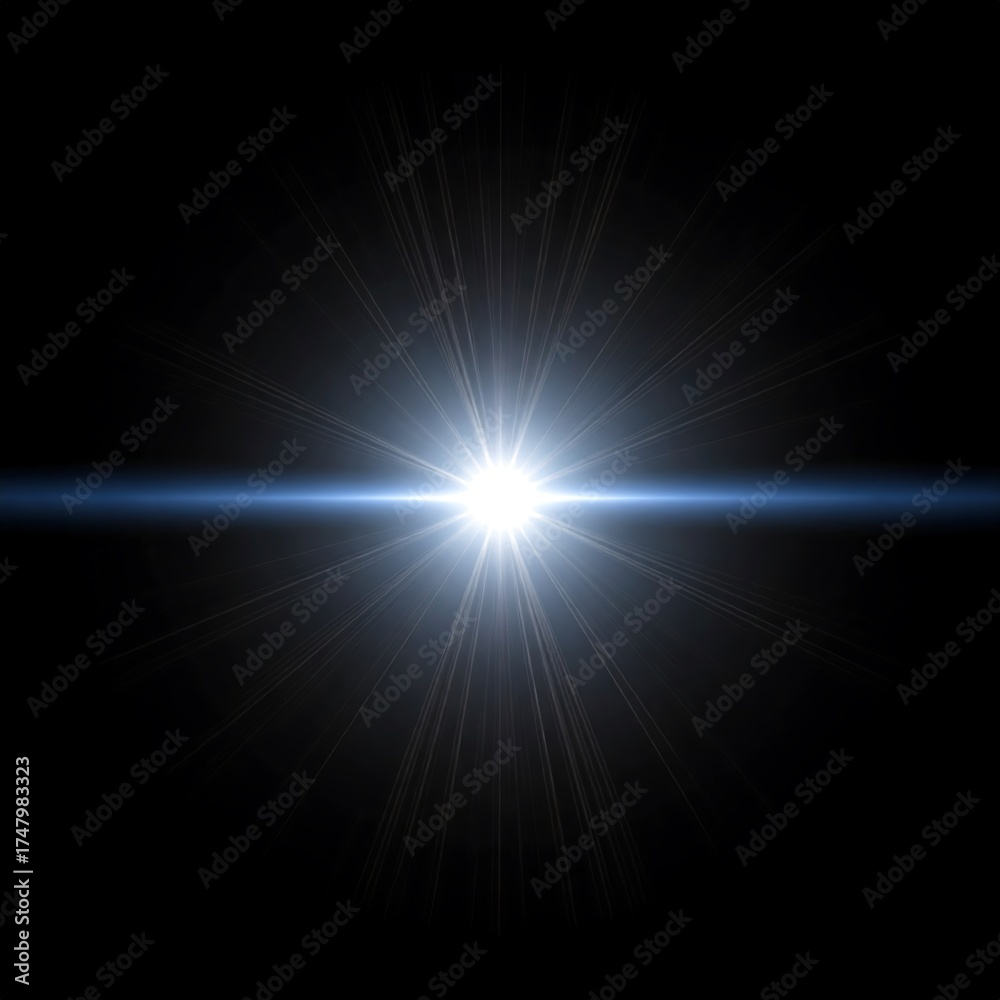 Obraz premium Bright light burst with a horizontal light streak
