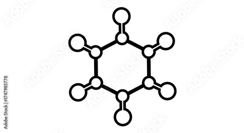 Simple black and white illustration of a molecular structure, showing bonds and atoms.