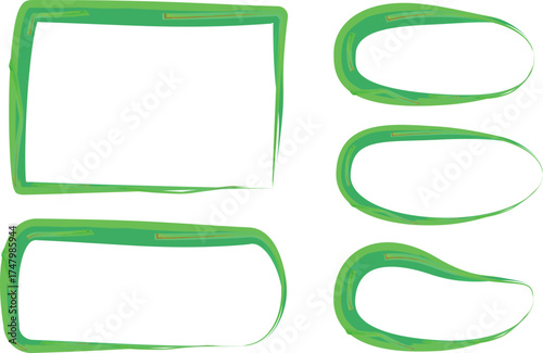green bright pattern frames creative borders set