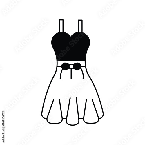 Dress  icon with white background vector stock illustration