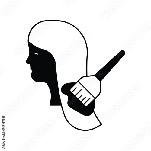 hair dye icon with white background vector stock illustration