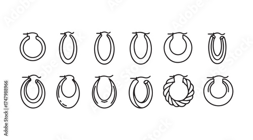 Collection of diverse hand drawn horseshoe icons symbolizing luck good fortune and equestrian sport vector