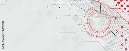 Scientific circle design with technical vector elements technology data background