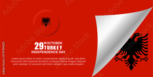 Albania Independence Day Banner Vector Design, 28 November National Celebration Background