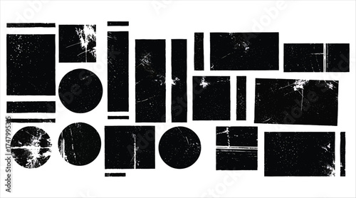 Vector art of collection of grunge texture vector, featuring distressed shapes and patterns, ideal for adding a vintage or worn effect to your designs