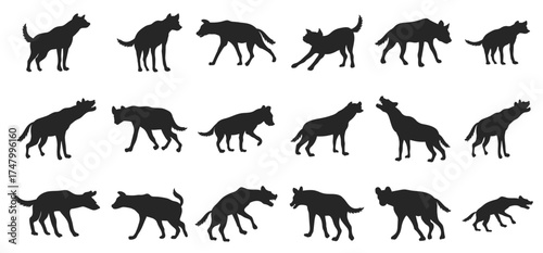 hyena silhouette illustration hyena animal vector 