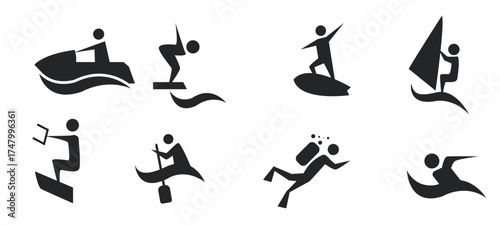 Set Ski Vector illustration