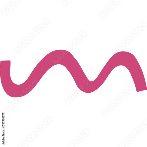 Stylized Pink Wavy Line Graphic Element for creative design purposes