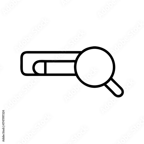 Search bar icon with magnifying glass in minimalist design  