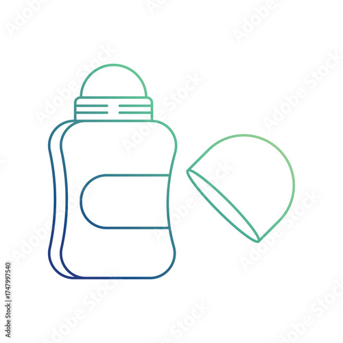 Roll On icon with white background vector stock illustration