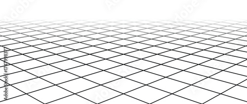  fading diagonal wireframe grid vanishing checkered tile 