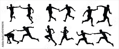 Relay run silhouette vector