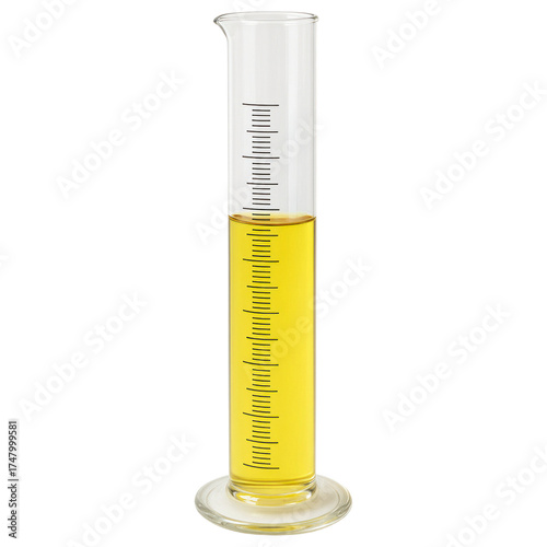 Graduated Cylinder Yellow Liquid