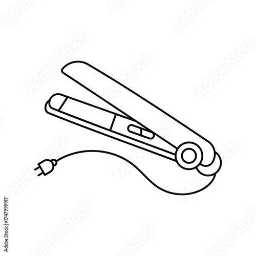 hair straightener icon with white background vector stock illustration