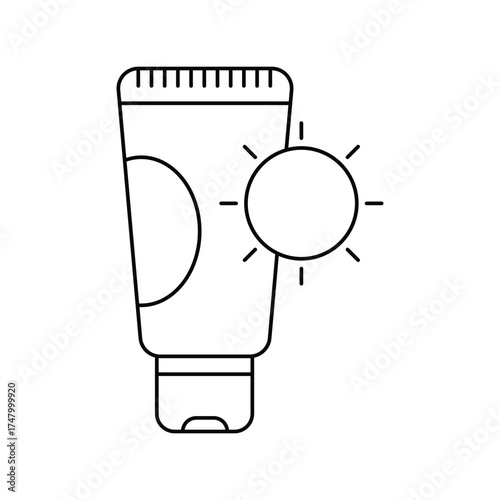 sun cream icon with white background vector stock illustration