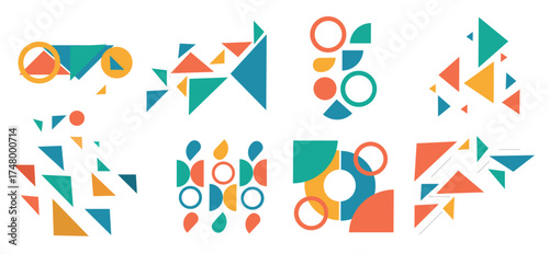 abstract geometric shapes set minimalistic design elements