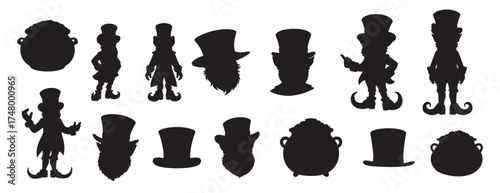 leprechaun silhouette white background