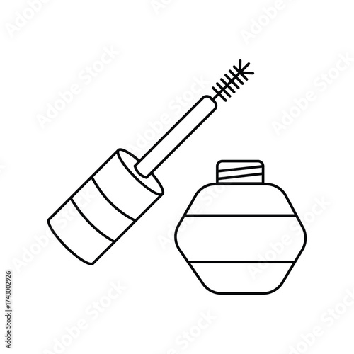 mascara icon with white background vector stock illustration