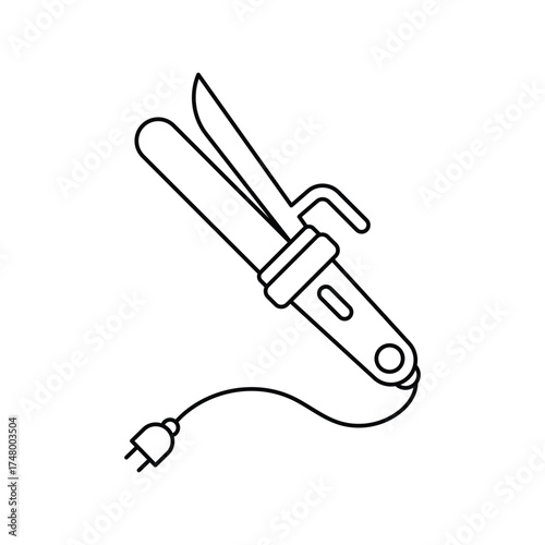Hair Curler  icon with white background vector stock illustration
