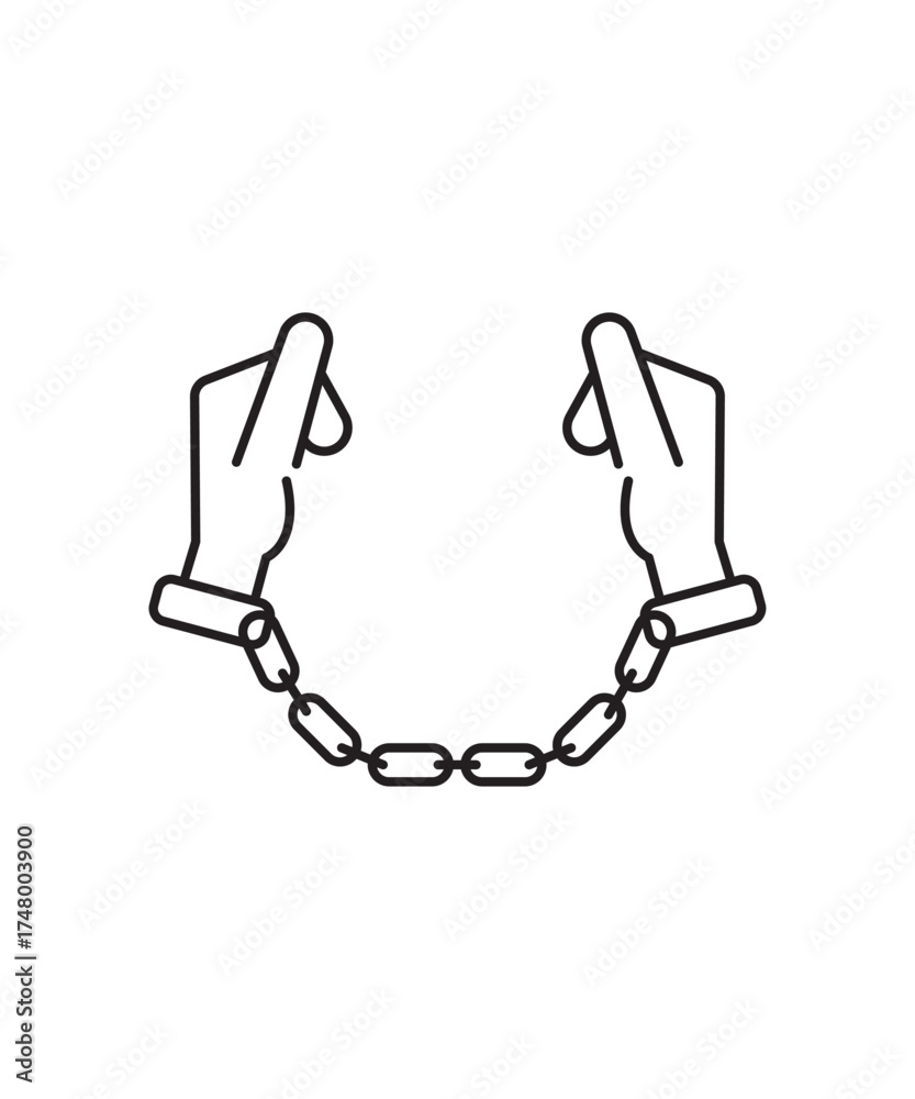 Fototapeta premium hand cuff icon, vector best line icon.