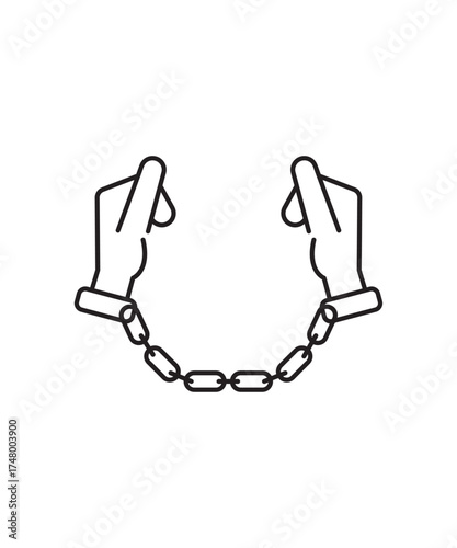 hand cuff icon, vector best line icon.