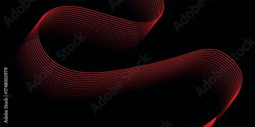 Flowing red gradient lines create an elegant and dynamic abstract design, perfect for modern and futuristic backgrounds.