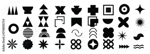 set geometric gradient shapes contemporary modern trendy 