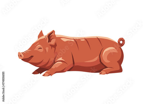 Filipino Lechon Vector Icon with Transparent Background