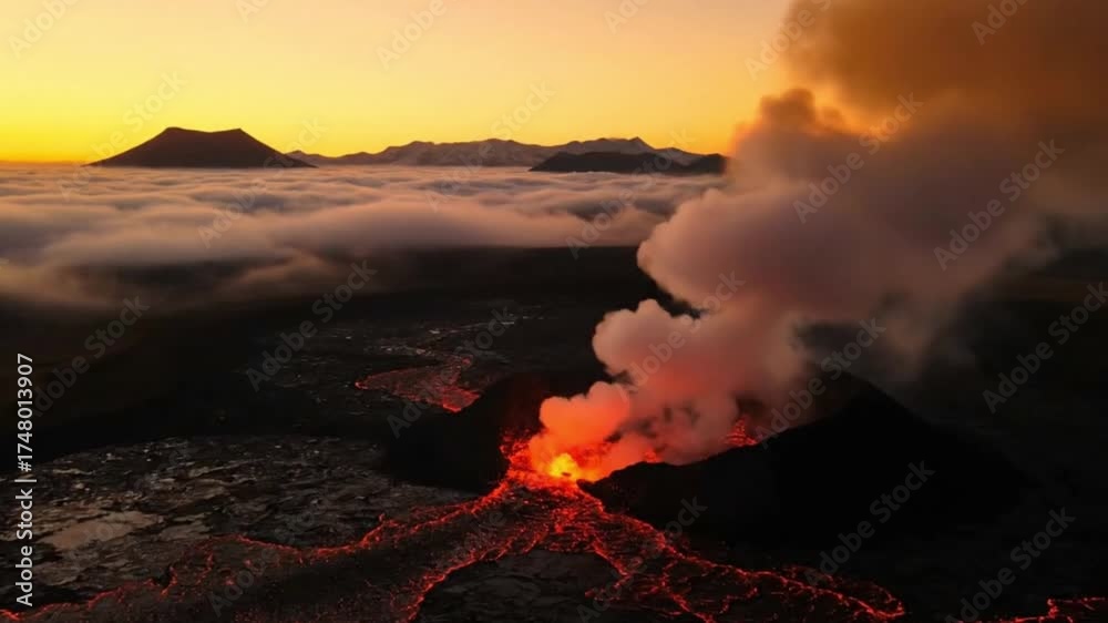 An awe-inspiring aerial perspective captures the raw power of a ...