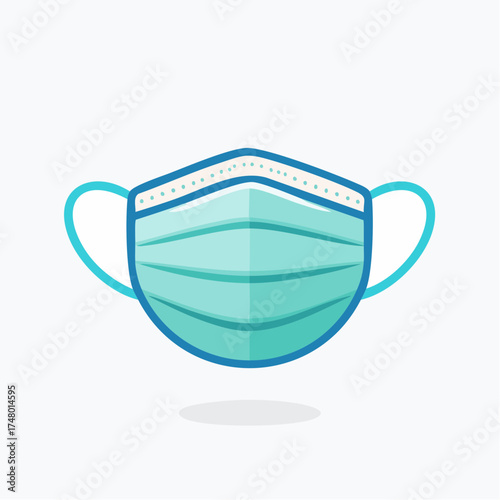 A detailed illustration of a medical face mask, designed for protection and safety.