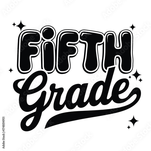 Fifth Grade – School Student Typography T-Shirt Design for Back to School