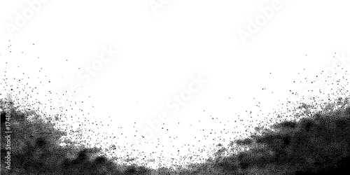 Abstract black ink splash texture background with water drop pattern design