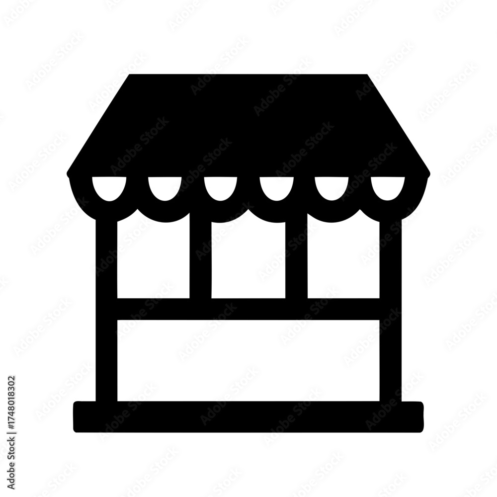 custom made wallpaper toronto digitalBlack silhouette of a market stall, storefront, kiosk or shop symbol