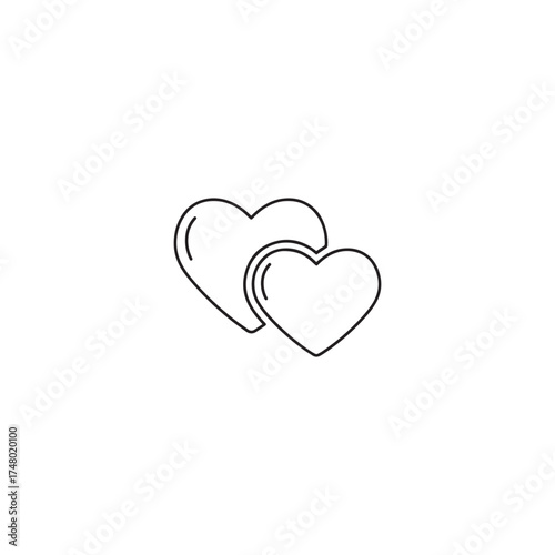Vector art of two intertwined hearts, a symbol of love and connection