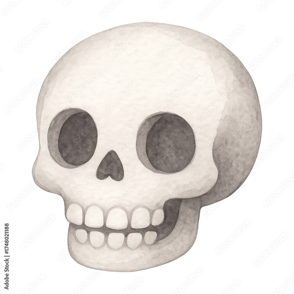 Obraz premium PNG Watercolor skull illustration art