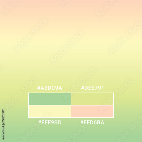 Pastel color palette with gradient background design featuring complementary tones