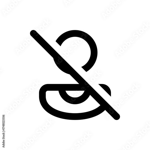 Illustration of a stylized person icon with a diagonal line through it indicating restriction or prohibition