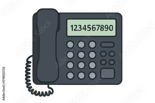 Classic black landline telephone with numeric keypad and display