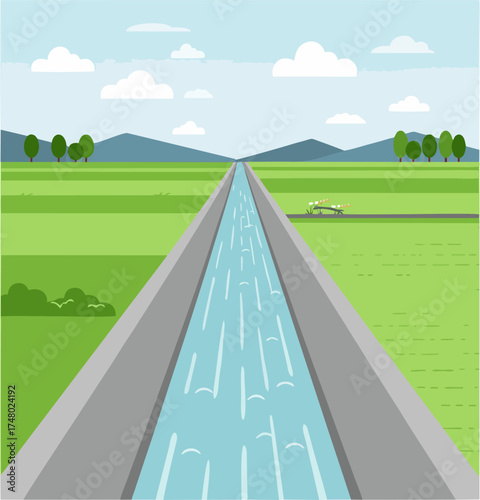 irrigation canal Vector, logo