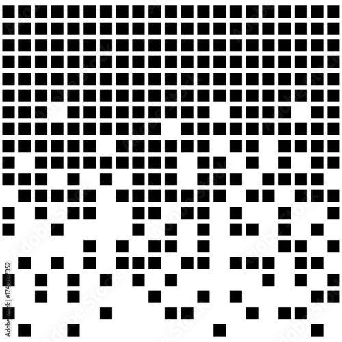 Abstract digital background with dissolving pixel effect,dynamic disintegration of square elements creating a fading mosaic pattern