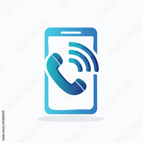 A vibrant illustration of a smartphone with a phone receiver icon, signaling a call.