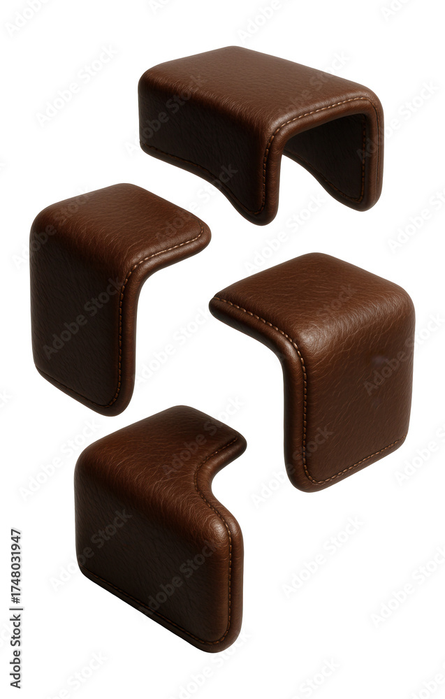 Obraz premium Leather-wrapped corner covers for upscale furniture, enhancing style and providing
