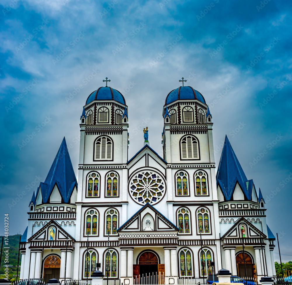 Fototapeta premium Facade of the cathedral of the Immaculate Conception, Apia, Samoa, South Pacific Ocean