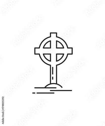 grave icon, vector best line icon.