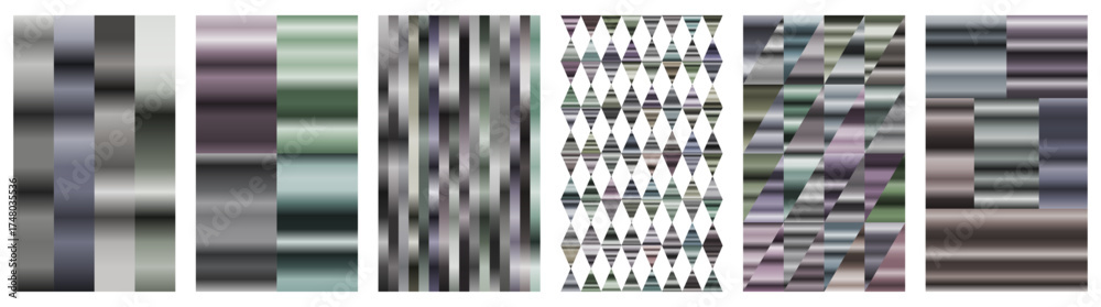 Naklejka premium Classic monochrome gradient abstract design with grayscale geometric patterns, minimalist bar compositions, subtle stripe variations, and timeless black-white arrangements for editorial branding,