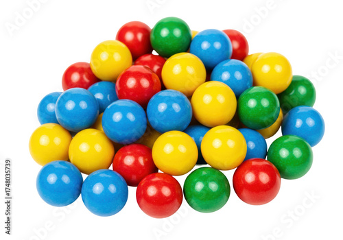 Isolated colorful gumballs on a surface ready to be eaten by children and adults alike