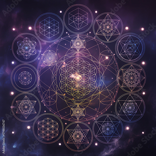 Sacred Geometry and Mystical Symbols A Cosmic Harmony of Spiritual and Geometric Exploration