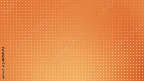 Vibrant orange gradient background with halftone dotted pattern. minimal abstract backdrop for marketing, tech branding, and video content. Seamless Loop