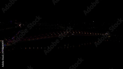 Atal Bridge, Ahmedabad City, Night View, Ahmedabad, Gujarat, India.